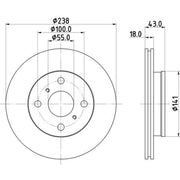 DON 2 x Vented Front Brake Discs PCD15142-x2