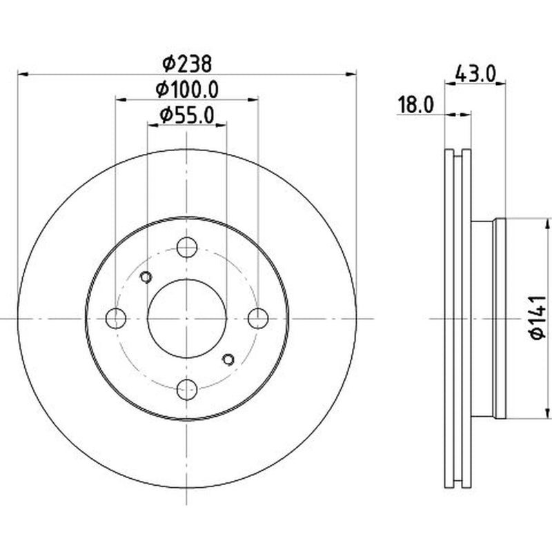 DON 2 x Vented Front Brake Discs PCD15142-x2