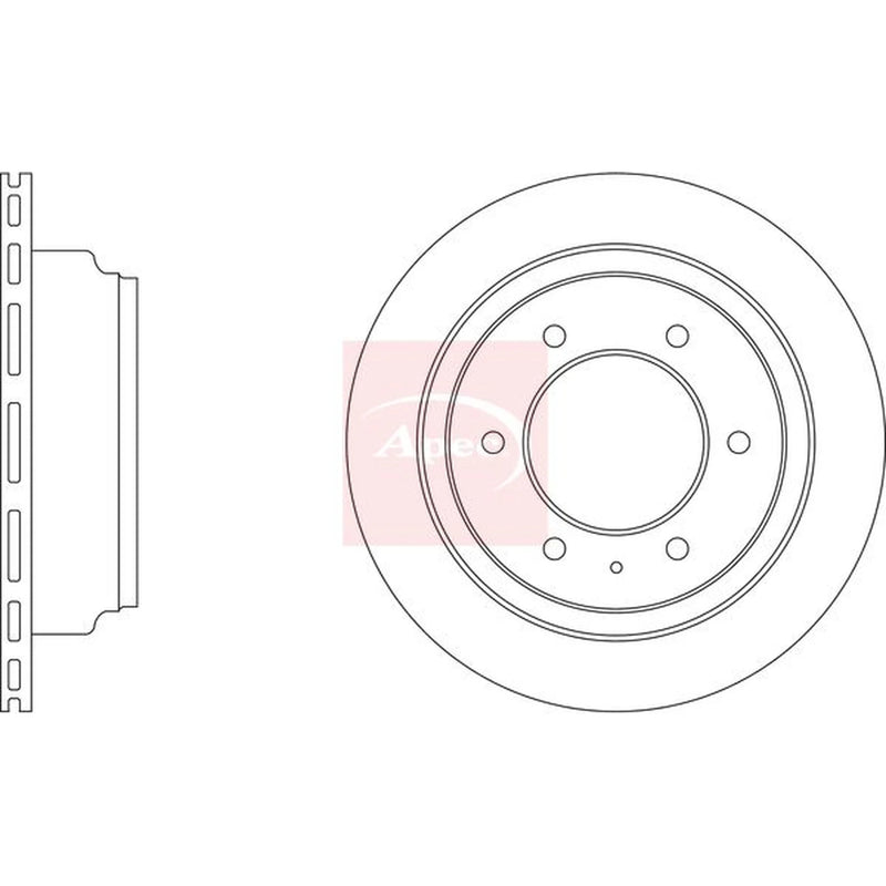 Apec 2 x Vented Rear Brake Discs DSK2016-x2