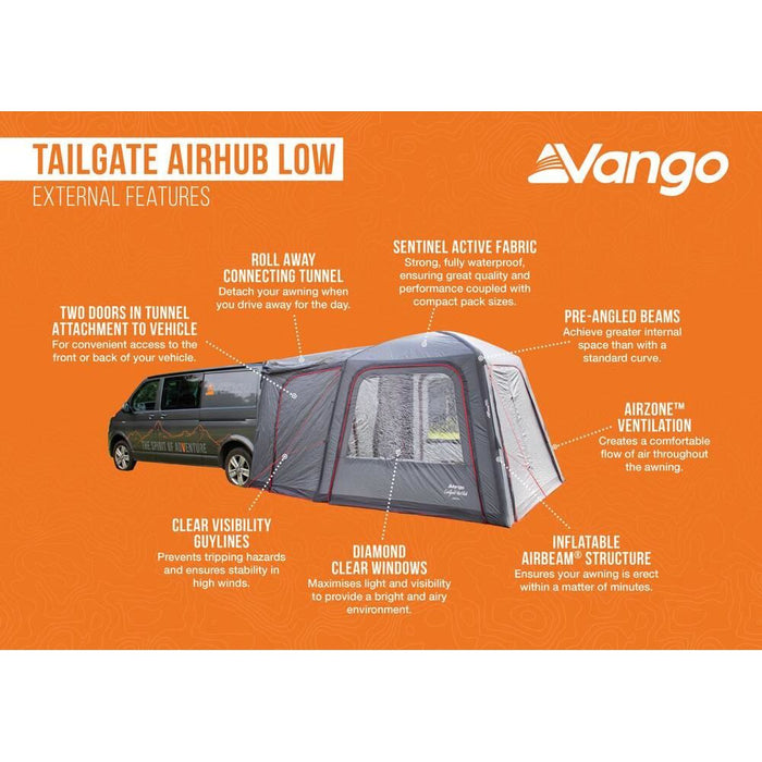 Vango Galli Low Drive Away Poled Awning (180 - 210cm) Campervan - Vango - Van Life Living