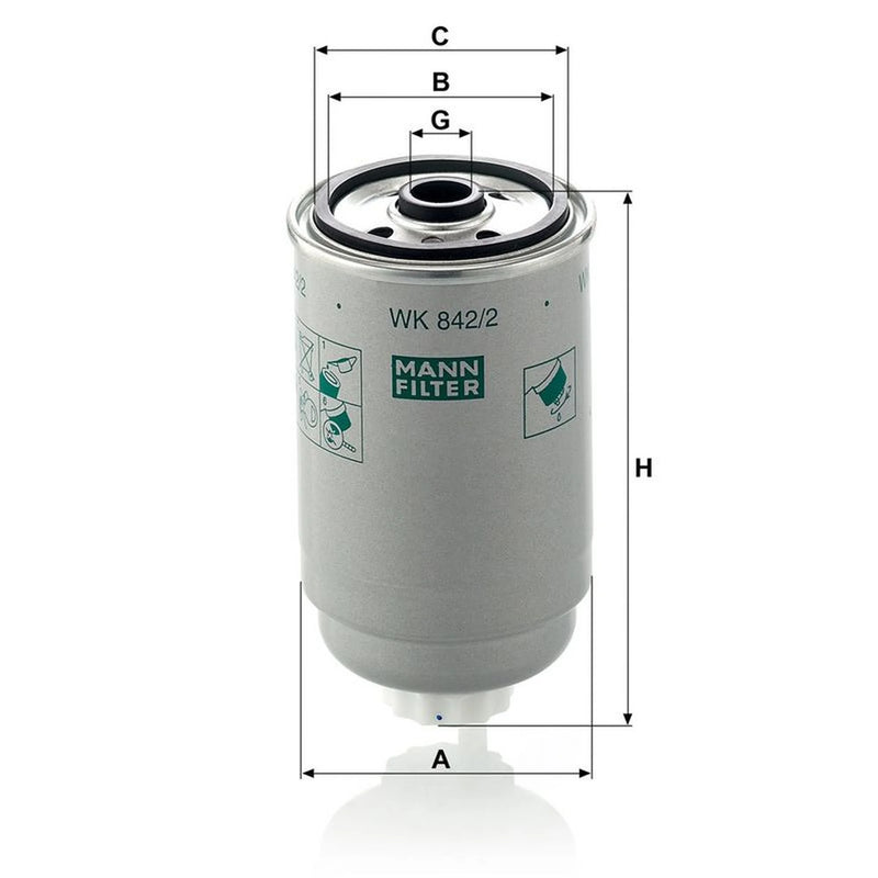 MANN-FILTER Fuel Filter Element WK 842/2