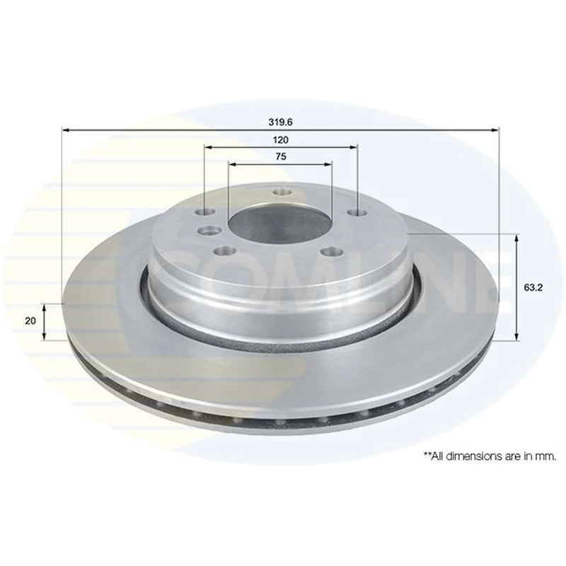 Comline 2 x Vented Rear Brake Discs ADC1726V-x2