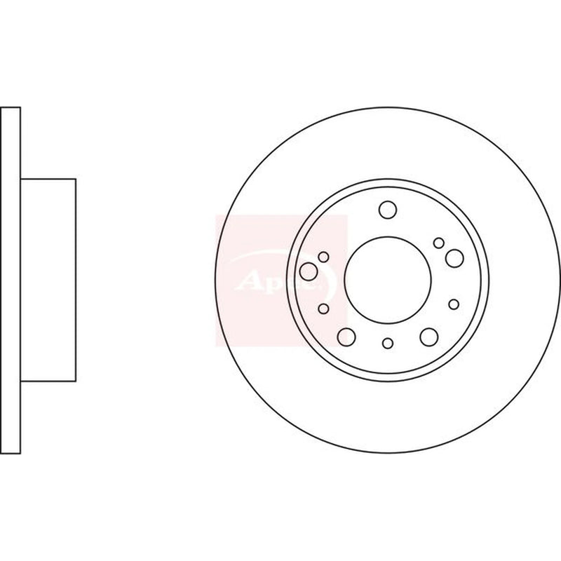 Apec 2 x Solid Front Brake Discs DSK903-x2