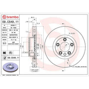 Brembo 2 x Vented Front Brake Discs 09.C549.11-x2
