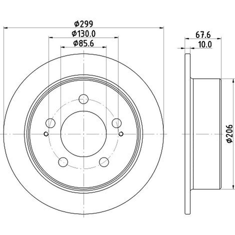 Mintex 2 x Solid Rear Brake Discs MDC2212-x2