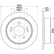DON 2 x Solid Rear Brake Discs PCD14542-x2