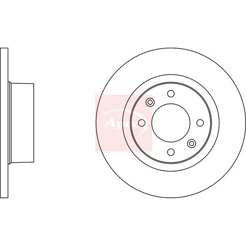 Apec 2 x Solid Rear Brake Discs DSK2097-x2