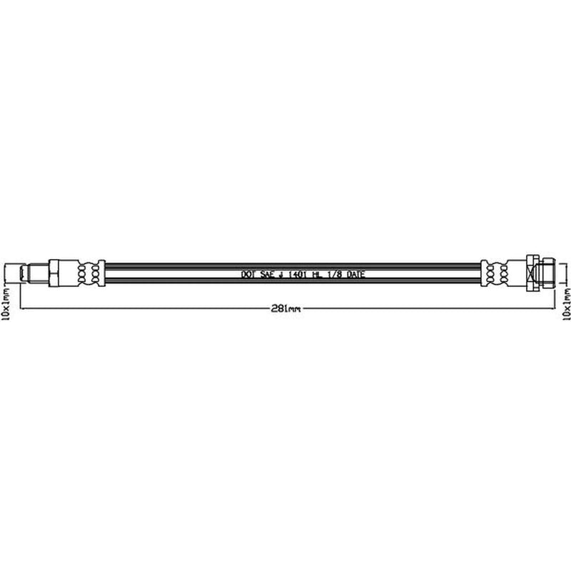 Abtex Brake Hydraulic Hose Line outer ABH1162