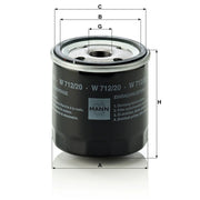 MANN-FILTER Engine Oil Filter W 712/20