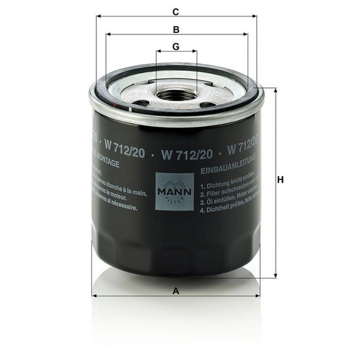 MANN-FILTER Engine Oil Filter W 712/20