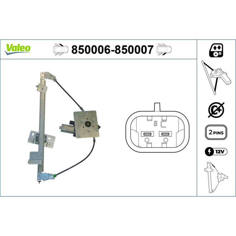 Valeo Electric Window Regulator Lifter Right Front 850007