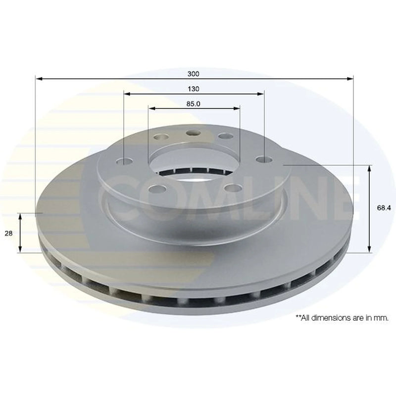 Comline 2 x Vented Front Brake Discs ADC1640V-x2