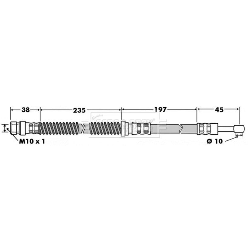 Borg & Beck Brake Hydraulic Hose Line Front Right BBH7505