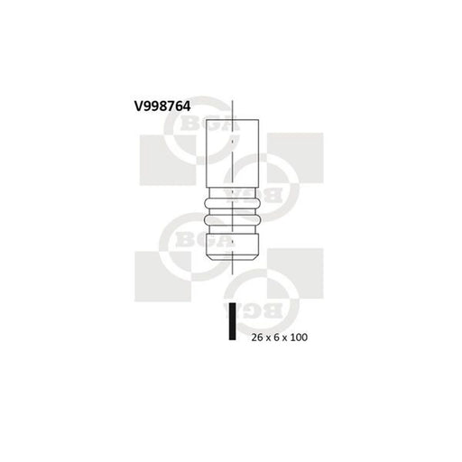 BGA Engine Intake Valve 25mm Head V998764