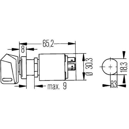 Hella Ignition Key Switch 6JK 007 232-001