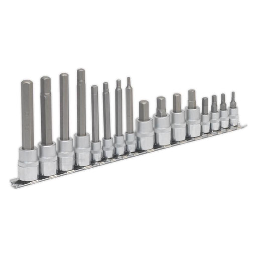 Sealey Hex Socket Bit Set 16pc 1/4" & 3/8"Sq Drive AK6219 Sealey  - Town Parts