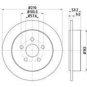 Mintex 2 x Solid Rear Brake Discs MDC1330-x2