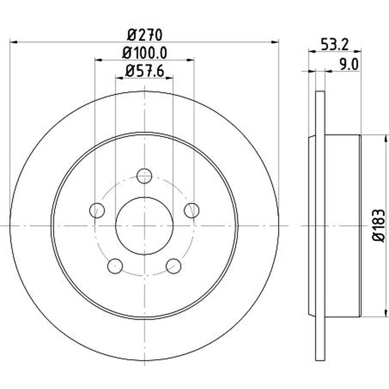 Mintex 2 x Solid Rear Brake Discs MDC1330-x2