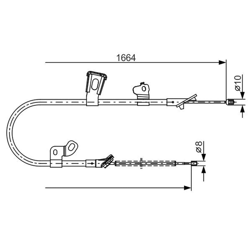 Bosch Handbrake Cable Left Rear 1 987 482 219