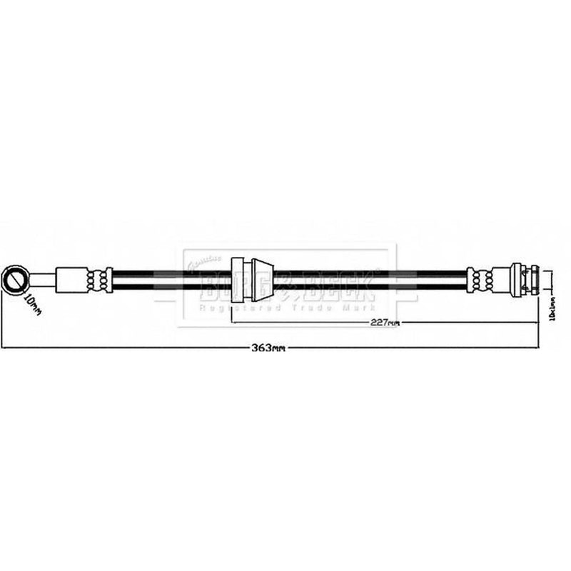 Borg & Beck Brake Hydraulic Hose Line Front Right BBH8560