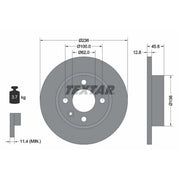 Textar 2 x Solid Front Brake Discs 92090200-x2