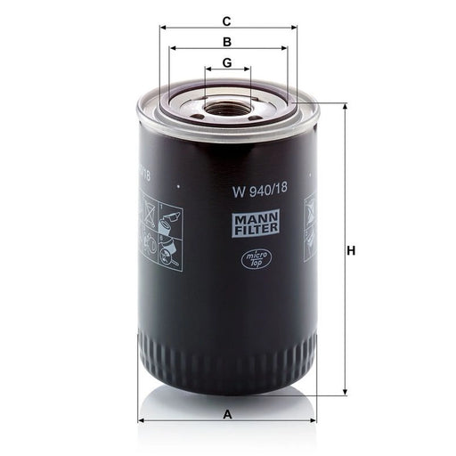 MANN-FILTER Engine Oil Filter W 940/18