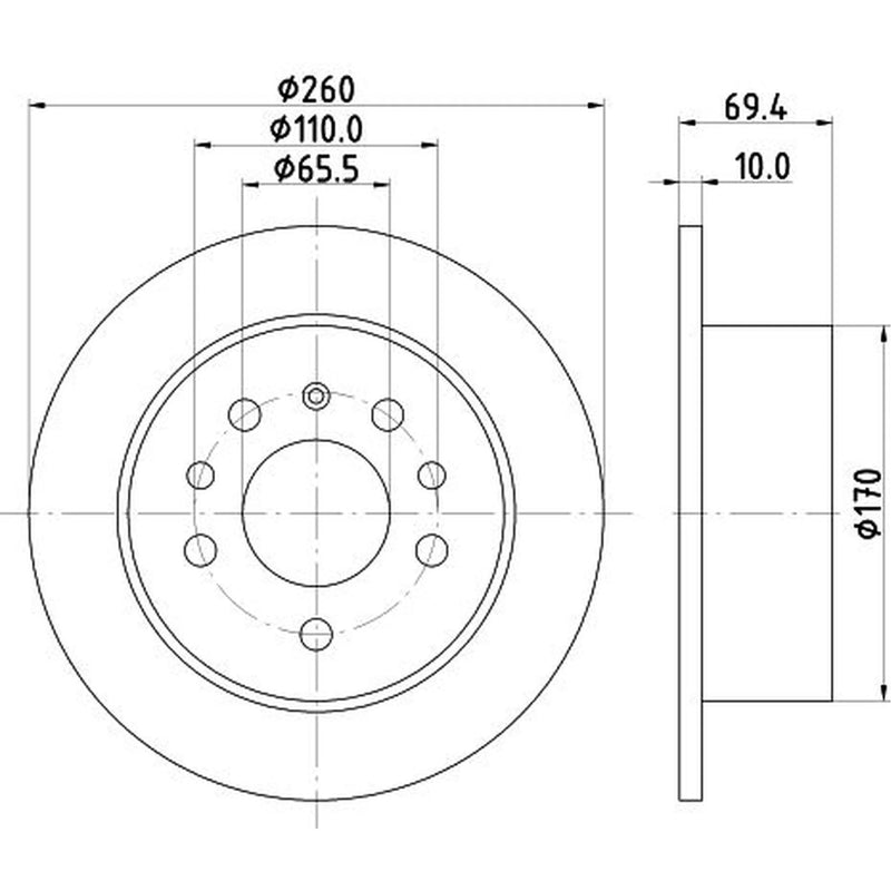 DON 2 x Solid Rear Brake Discs PCD15982-x2