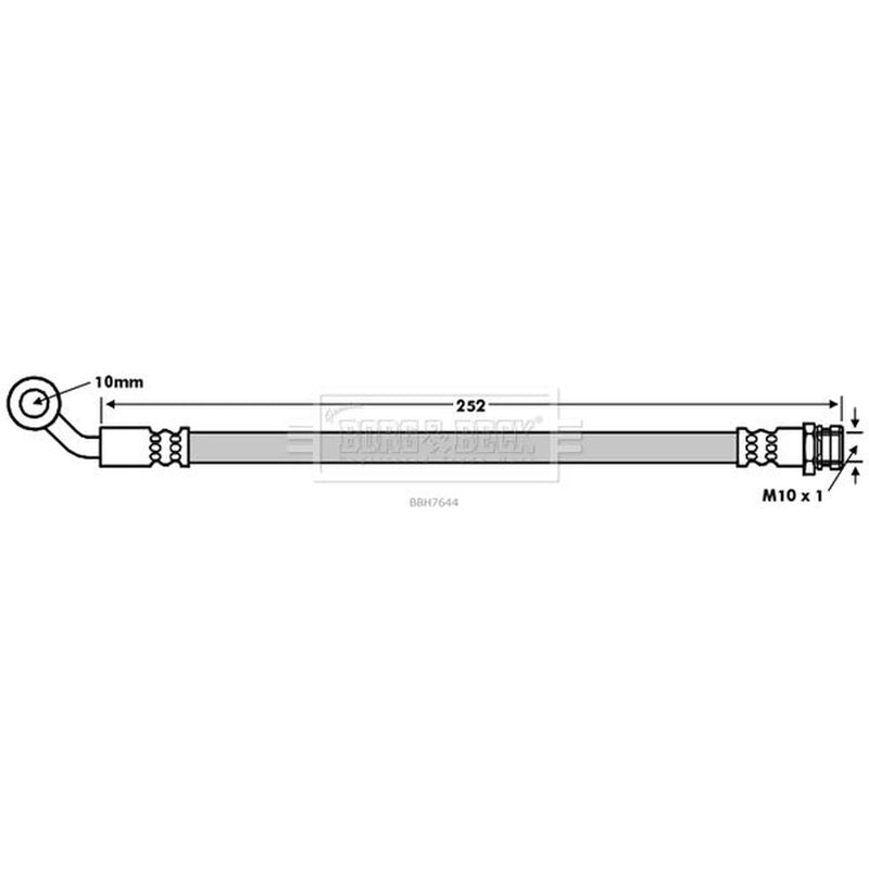 Borg & Beck Brake Hydraulic Hose Line Rear Right BBH7644