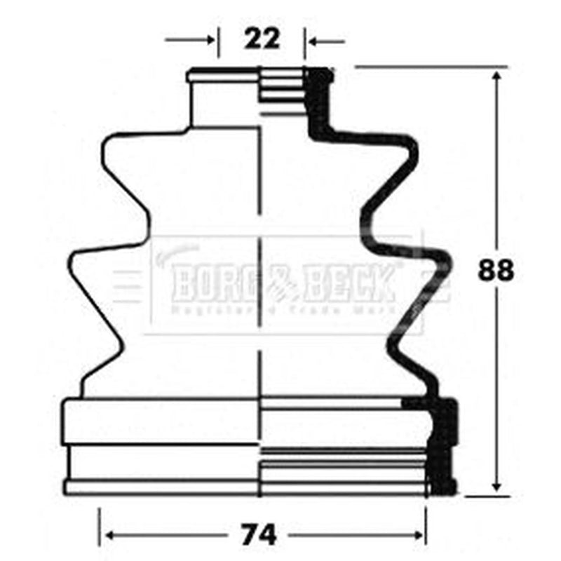 Borg & Beck Drive Shaft Bellow Kit transmission sided BCB2825
