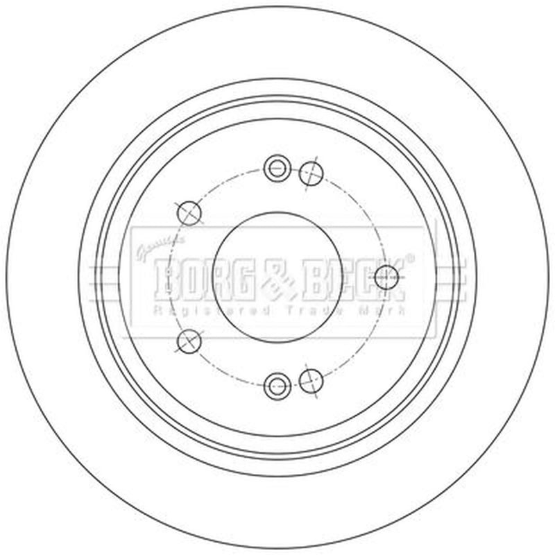 Borg & Beck 2 x Solid Rear Brake Discs BBD5615-x2