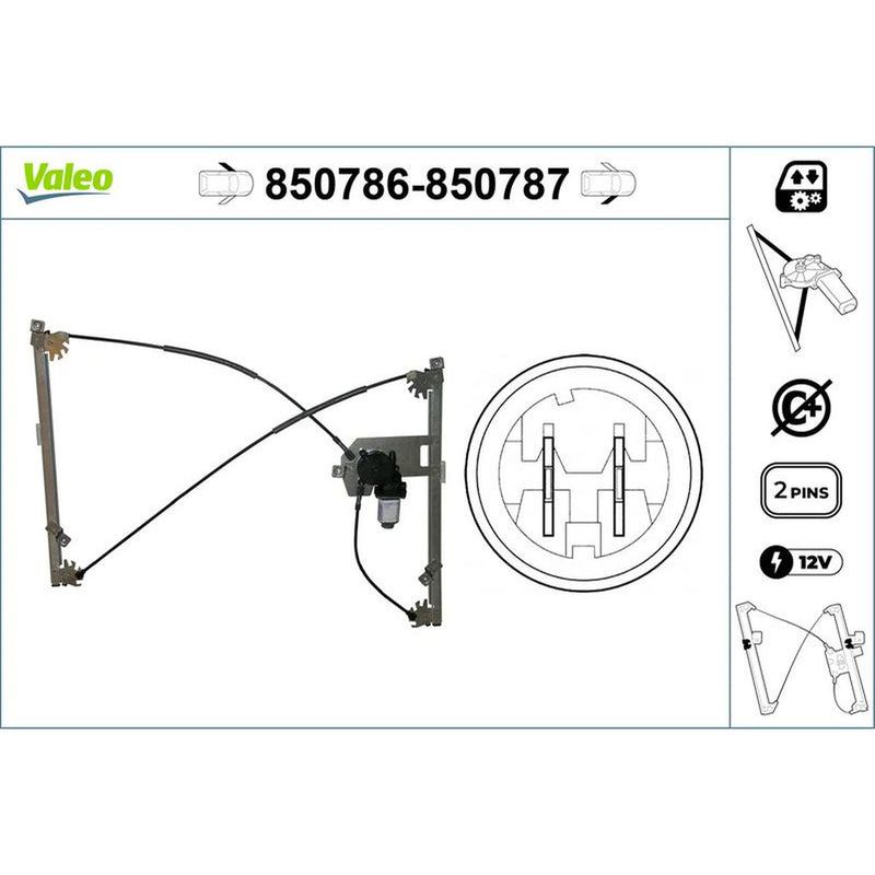 Valeo Electric Window Regulator Lifter Left Front 850786