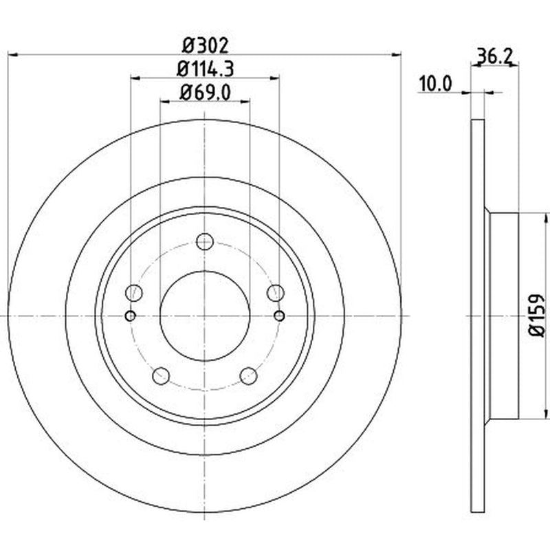 DON 2 x Solid Rear Brake Discs PCD14312-x2