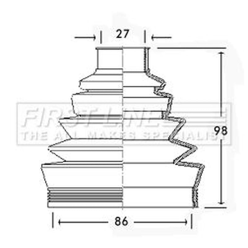 First Line Drive Shaft Bellow Kit Wheel Side Thermoplast FCB2304
