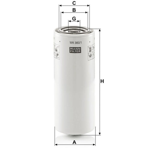 MANN-FILTER Fuel Filter Element WK 980/1