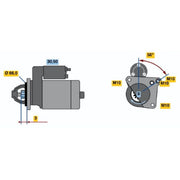 Bosch Starter Motor 12V 0.9kW 9 Teeth 0 001 106 017