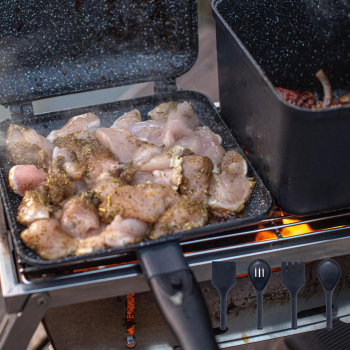 Ridgemonkey XL Connect Deep Pan & Griddle Granite Edition Fishing Camping Cook - RidgeMonkey - Van Life Living