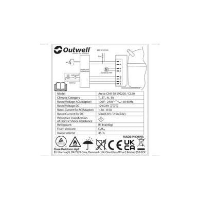 Outwell Arctic Chill 50 50L Compressor Cooler Cool Box -20 C to +20 C 12V 230V - UK Camping And Leisure - Van Life Living