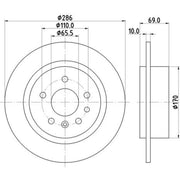DON 2 x Solid Rear Brake Discs PCD14682