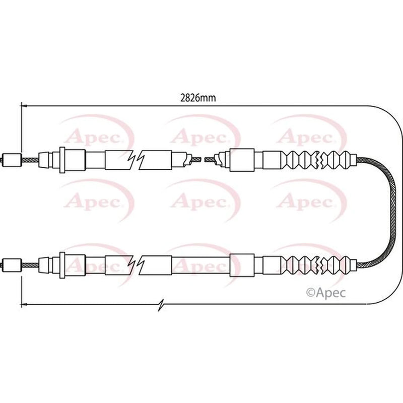 Apec Handbrake Cable Right Rear CAB1069