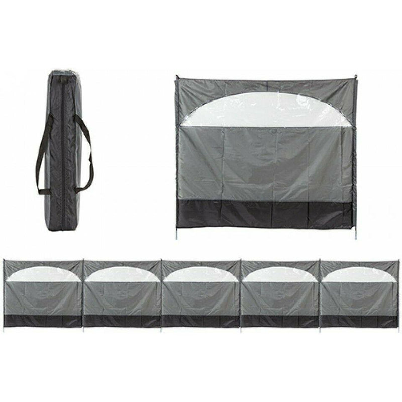 5 Panel Wind Break Screen Windbreaker 8.35m x 150cm Grey - Summit - Van Life Living