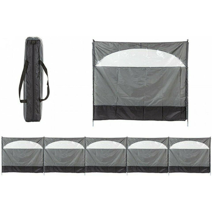 5 Panel Wind Break Screen Windbreaker 8.35m x 150cm Grey - Summit - Van Life Living