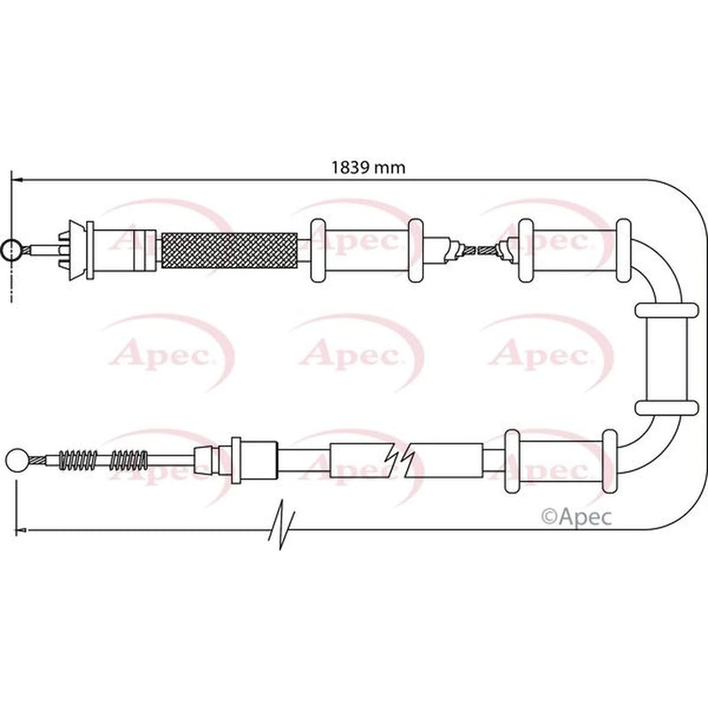 Apec Handbrake Cable Right Rear CAB1103
