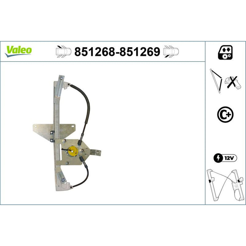 Valeo Electric Window Regulator Lifter Right Rear 851269