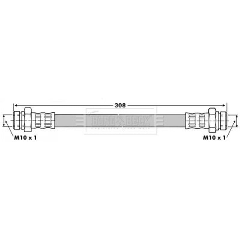 Borg & Beck Brake Hydraulic Hose Line Rear Right BBH6807