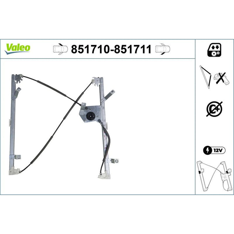 Valeo Electric Window Regulator Lifter Right Front 851711