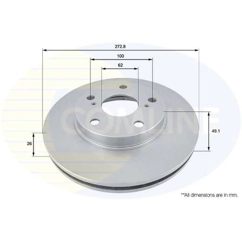 Comline 2 x Vented Front Brake Discs ADC01139V-x2