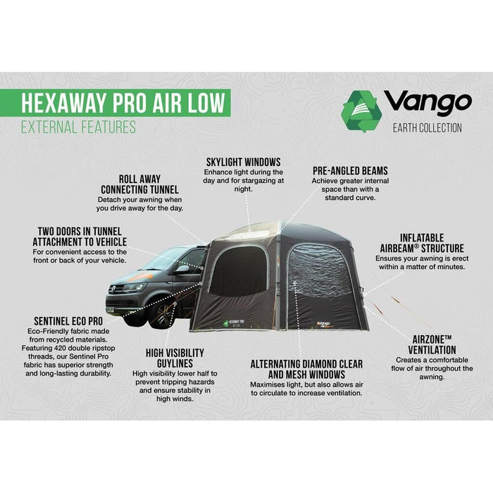 Vango HexAway Pro Air Low Drive Away Awning (180 - 210cm) Campervan - Vango - Van Life Living