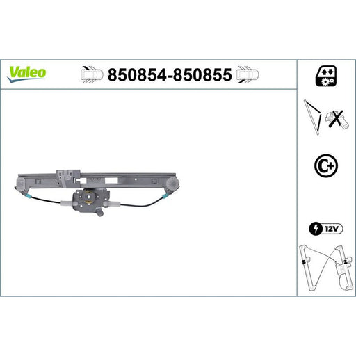 Valeo Electric Window Regulator Lifter Right Rear 850855