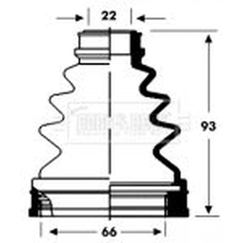 Borg & Beck Drive Shaft Bellow Kit transmission sided BCB2805