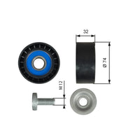 Gates V-Ribbed Belt Deflection/Guide Pulley Left T36527